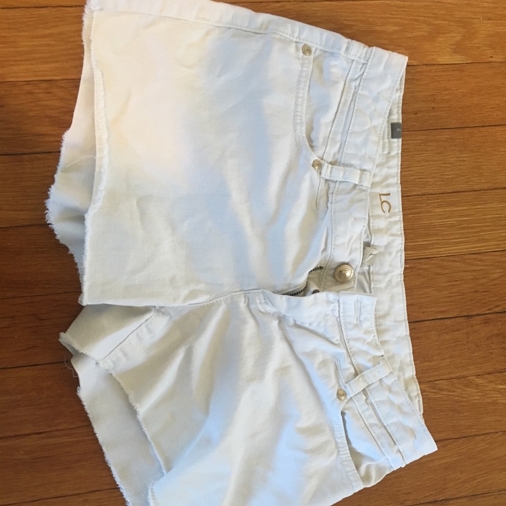White denim cut off shorts